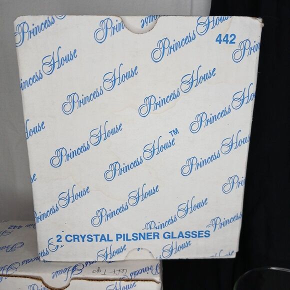 Princess House Heritage #442 Crystal Pilsner Drinking Glasses Set of 4 Barware - Picture 3 of 6